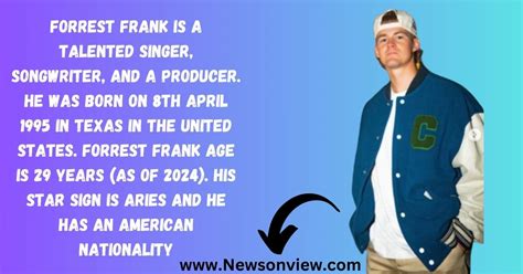 forrest frank height|what is forrest franks real name.